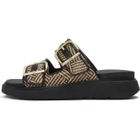 Original Brands FITFLOP FitFlop Gen-FF Buckle Graphic-Weave Two-Bar Slides SCHWARZ 40