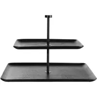 Asa selection Etagere Wood Black 2-Tiered Rectangular Black Black 25 cm