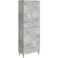vidaXL Schrankset 2 pcs Betongrau Holzwerkstoff