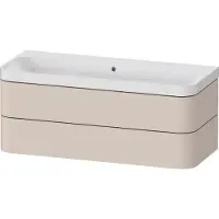Duravit Waschtischset HAPPY D.2 PLUS 1175x490mm ohne Hahnloch taupe supermatt ohne Hahnloch taupe supermatt