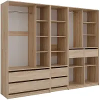Vicco Kleiderschrank Elmo Sonoma 100 x 200 cm 3er Set, Model 61353