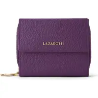 Lazarotti Leder Geldbörse Bologna Leather Wallet With 8 Card Slots Purple violett