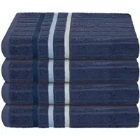 Schiesser Handtuchset Ohio - 4-teilig - 50 x 100 cm - Dunkelblau