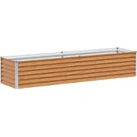 vidaXL Hochbeet Hellbraun 195 x 50 x 36 cm Verzinkter Stahl