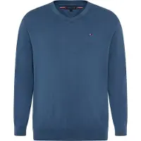 Tommy Hilfiger Big & Tall V-Ausschnitt-Pullover "BT-ESSENTIAL COTTON" Rippbündchen am Ärmel, Saum und Ausschnitt, Große Größen, normale Passform