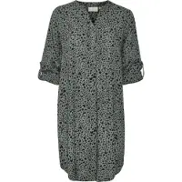 Kaffe Midikleid "Damen Kleid KAmarana", Damen, Gr. 46, N-Gr, schwarz (balsam grün, schwarz leo), Obermaterial: 100% Viskose LENZING ECOVERO CV LenzEcov., Kleider Midikleid