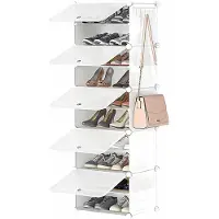 Unyqoos Schuhschrank – 10 Ebenen, Platz für 20 Paar, 5 Fächer (40×30×30 cm), Metallrahmen, PP-Kunststoff & ABS, abnehmbare Mittelwand, belüftet, zur Selbstmontage