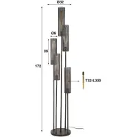 Hoyz Hoyz-Kollektion – Stehleuchte 5L, abgestuftes Rohrgeflecht – Artic Black