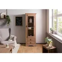 MASSIVMOEBEL24.DE Vitrine Mango 65x45x190 beige geölt TOULOUSE #02