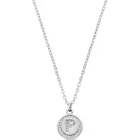 Luxenter Rhodium plattierte Brillant-Zirkonia Halskette - Alphabet
