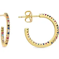 Luxenter Ohrringe mit mehrfarbigen Zirkonia 18k Gold - Kumo