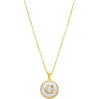 Luxenter -Halskette aus weißem Perlmutt in 18 Karat Gelbgold - Alphabet