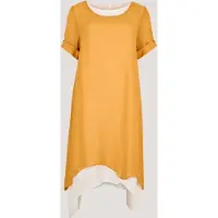 Apricot Minikleid "Schimmerndes Lagenkleid" 1 tlg. mit Umgeschlagärmeln