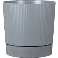 Garden ID Blumentopf mit Wasserreservoir rund - - Lino - Ø 39 - 32 L - H 38 cm - Rein Grau