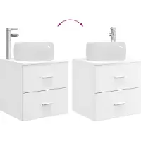 vidaXL Badezimmermöbel-Set 3 stk. Weiß 49,5 x 44,5 x 66 cm