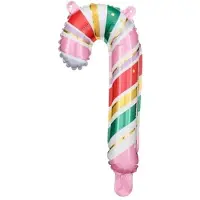 Party Deco Foil balloon Candy cane, 18.5x35 cm, mix (1 pkt / 5 pc.)