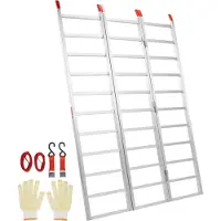 StarTech.com Aluminiumrampen, Dreifach Faltbare Lastgurten-Rampe - 700 kg Klappbare Laderampe für Motorräder, Traktoren, ATV/UTV, Lkws - Rasenmäher, Schneefräsen - 1956 x 1379 x 38mm - 1 Stk.