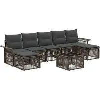 vidaXL Gartensofa-set 8 pcs Grau Poly-Rattan