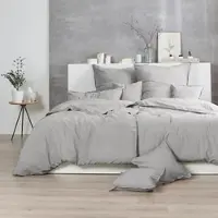 Enrico Coss Bettwäsche Stonewashed Kissenbezug einzeln 40x80 cm | kitt - grau
