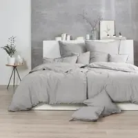 Enrico Coss Bettwäsche Stonewashed 140x200 cm + 70x90 cm | kitt - grau