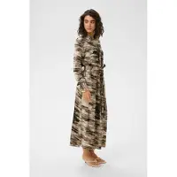 Kaffe Midikleid "Damen Kleid KAkeri", Damen, Gr. 38, N-Gr, beige (feather grau abstract), Obermaterial: 50% Viskose CV. 50% Viskose LENZING ECOVERO CV LenzEcov., Kleider Midikleid