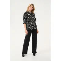 Kaffe Kurzarm-Bluse Regular fit Black/White Abstract Print black white