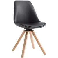 DELUKE Besucherstuhl OSAKA - Kunstleder Schwarz 48x56x84 cm Eckig | Besucherstühle Konferenzstuhl Wartezimmerstuhl Bürostühle Bürostuhl Konferenzraum
