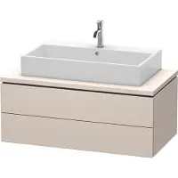 Duravit L-Cube Waschtischunterbau für Konsole, wandhängend, 2 Schubkästen, 1020x400x547mm, LC581908383, Farbe: Taupe Supermatt Dekor