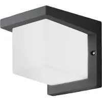 Eglo LED Außen-Wandlampe Desella 1, 1 flammige Außenleuchte, Wandleuchte aus Aluguss und Kunststoff, Farbe: Anthrazit, weiß, IP54