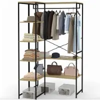 OEM Industriële design hoekkast in massief hout 123 cm hoog – hoogwaardige kwaliteit – duurzaam – stijlvol – moderne uitstraling – voor woonkamer