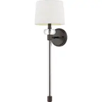 QUOIZEL Wandleuchte, bronze, Stahl, Textil, H 67,6 cm