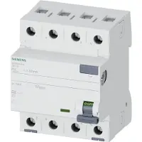 Siemens 5SV4644-0 FI-Schutzschalter, 4-polig, Typ AC, In: 40 A, 300 mA, Un AC: 400 V 5SV46440