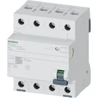 Siemens 5SV3346-4 FI-Schutzschalter, 4-polig, Typ B, kurzzeitverzögert, In: 63 A, 30 mA 5SV33464