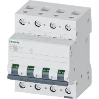 Siemens Automatsikring B 16A, 3 polet + nul B-karakteristik 6kA kortslutningsbrydeevne 400AC, 60VDC, 72 mm bred