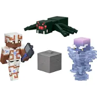 Mattel Minecraft knifflige Prüfungen Set mit 3 Actionfiguren, 2 Zubehörteilen und Farbwechsel, ca. 8 cm großes Spielzeug, 6 Jahr(e), Mehrfarbig, Kunststoff