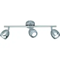 Reality LED Wandstrahler NANTES 3 flammig Metall Silber/Chrom 45cm breit - R82103107
