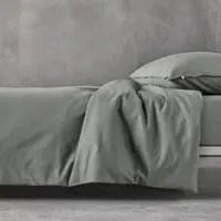 HUGO BOSS Home Satin Bettwäsche BeBoss 135x200 cm + 80x80 cm | khaki - grün