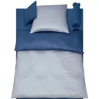 Doris Meyer Interlock-Jersey Wendebettwäsche Milano bleu/dunkelblau Kissenbezug einzeln 40x40 cm - blau;grau
