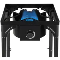 In.tec® Gaskocher 1-flammig 4500W 4 Beine 3 Höhen Gusseisen Brenner - Outdoor-Küche 40 x 40 x H78cm Piezo-Zündung