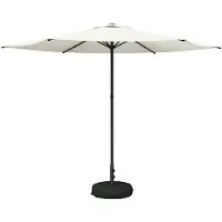 vidaXL Garten-Schirm mit Fuß 300 x 300 cm Polyester Rechtwinklig Creme