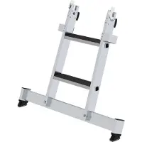 MUNK Günzburger Steigtechnik Stufen-Glasreinigerleiter Unterteil mit nivello-Traverse und clip-step R13 2 Stufen - 012014