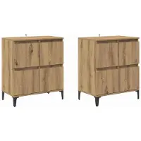 vidaXL Sideboards 2 stk. Artisan-Eiche 60 x 35 x 70 cm Holzwerkstoff