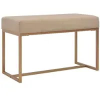 Helloshop26 Bankett Pouf Hocker Möbel Bank 80 cm beige Samt 3002049