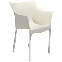 Kartell Armlehnstuhl Dr. No wachsweiss weiß, Designer Philippe Starck, 51.5x78.5x66 cm