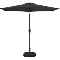 vidaXL Gartenparasol mit LED-Lichtern und Sockel 270 x 270 cm