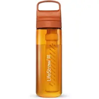 LifeStraw Go Kyoto Orange GO-650ML-ORG BPA-Free Plastic, Wasserflasche mit 2-Stage Filter, 650 ml