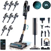 Cecotec Conga Rockstar 11500 Odyssey Station Connected IA, 2-in-1-Stabstaubsauger, Beutellos, Schwarz, 1,7 l, Rechteckig, Trocken