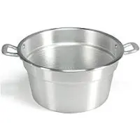 Pengo Home 3057438 Schwerer Kessel aus gebürstetem Aluminium cm38 für Töpfe und Küchenzubereitung, 0,1 Liter, silber, 38 cm