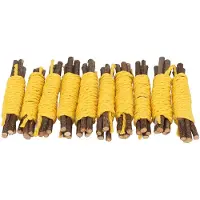 Gistuch 10 Stück Hamster-Kaustäbchen, Apfelzweige und Papierseil, gewebtes Holz-Bissspielzeug für Kaninchen, Chinchilla, Gelb