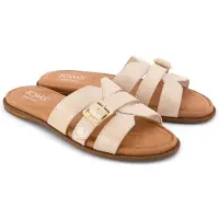 Toms Sol Mule Leder Damenschuhe Champagner Sandalen